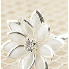 White Flower with diamond Ring