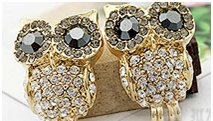 Sparkling Owl Shape Earring