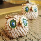 Colored Owl Head Earring