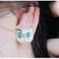 Colored Owl Head Earring