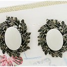Ancient Pearl with leaves round Earring