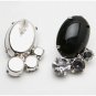 Big Black Gem with diamond Earring