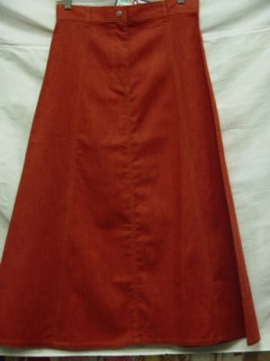 NWT Women's Apparel A-Line Long Cotton Twill Skirt 021B