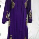 NWT Women Long Dress Jacket Purple Gold 3X $120