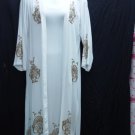 African Long Dress Jacket White Gold XL $120