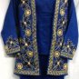 African Women Clothing 4PCs Skirt Set outfit Dark Blue Gold 9104 1X 2X 3X