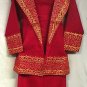 African Women Clothing 4PCs Skirt Set outfit Red Gold 9107 1X 2X 3X