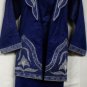 African Women Clothing 4PCs Skirt Set outfit D Blue Silver 847 1X 2X 3X