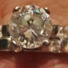 cubic zirconia, white gold wedding set size 6