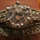 half (.50) carat white gold diamond wedding set. size 6