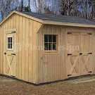12' X 12' Saltbox Roof Style Storage Shed Plans, Design #71212