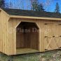 8' X 16' Firewood Storage Shed Project Plans, Design #70816