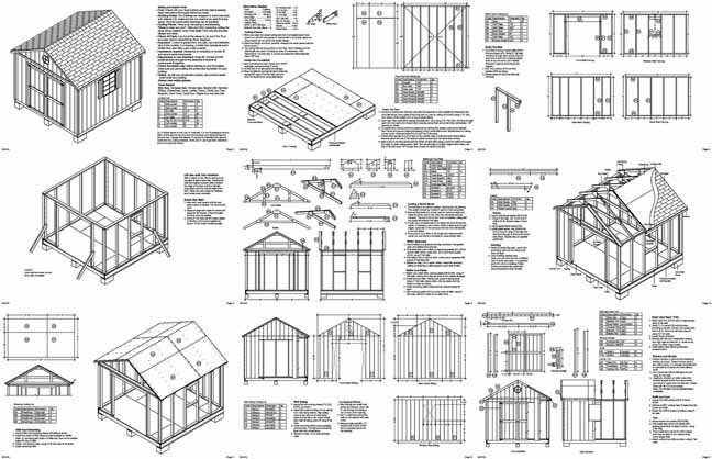 10' x 10' Gable Garden Storage Shed Plans, Design #21010