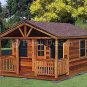 20' X 16' Cabin Shed with Porch Project Plans, Design #62016
