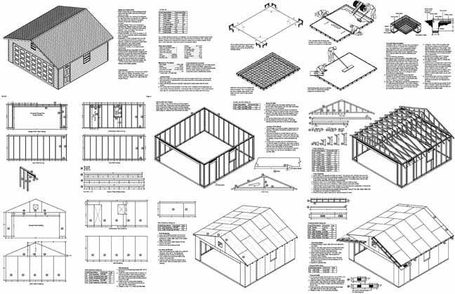 20 X 20 Car Garage Building Project Plans Design 52020