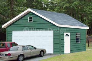 20' X 24' Two Cars Garage Project Plans, Design #52024
