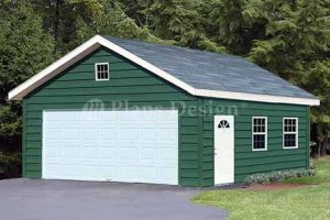 20' X 28' Two Car Garage Project Plans, Design #52028