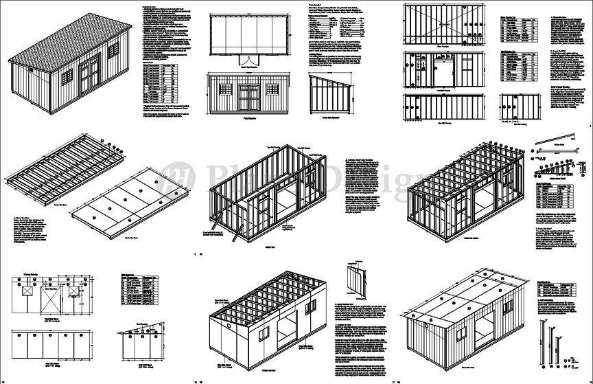 10 X 20 Deluxe Modern Storage Shed Project Plans Design D1020M 10-x-20-deluxe-modern-storage-shed-project-plans-design-d1020m