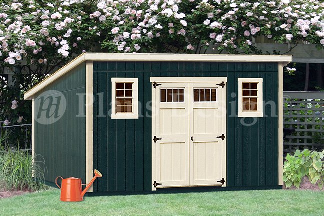 10' x 16' Deluxe Modern Storage Shed Plans / Blueprints 