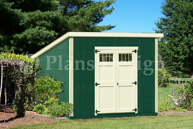 10' x 10' Deluxe Modern Utility Storage Shed Plans, Design 
