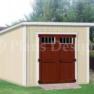 Shed Plans, 8' x 8'  Deluxe Building Modern Roof Style, Design #D0808M