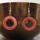 Pink Shell Hoop Dangle Earrings