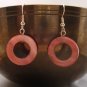 Pink Shell Hoop Dangle Earrings