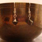 Black Glass Bicone Earrings