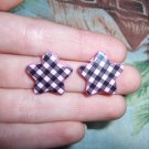 Pink & Black Star Earrings