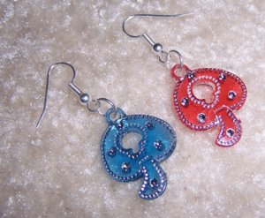 Red & Blue Mushroom earrings