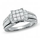 1-1/4 ct. t.w. composite princess-cut  14k white gold