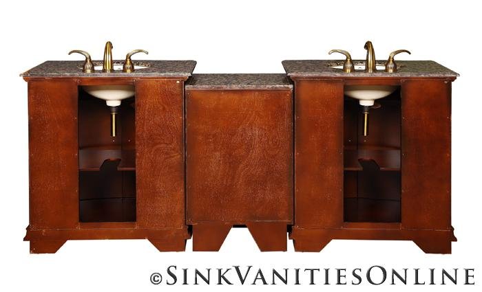 84 5 Monica Double Sink Bathroom Vanity Granite Top 0206