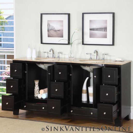 72" Nicosia Double Sink Bathroom Vanity & Top 0703