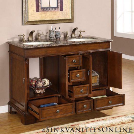 48" Sedona Small Double Sink Bathroom Vanity 0715