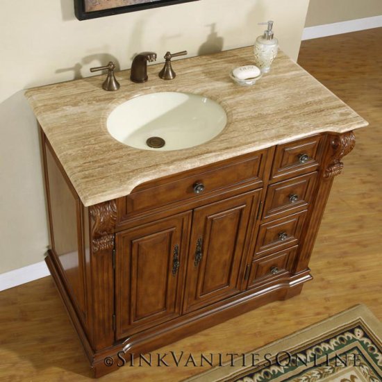 38" Empress - Bathroom Off Center Vanity ( Left Sink ) 0904