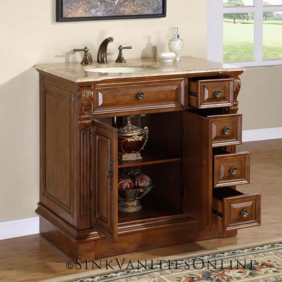 38" Empress Bathroom Off Center Vanity ( Left Sink ) 0904