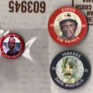 BOGGS, GWYNN, OZ, YOUNT, MURRAY, WINFIELD, RAINES - ODD Pogs, Pins