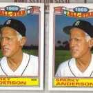 SPARKY ANDERSON (2) 1986 Topps AS Glossy #1 of 22.  TIGERS