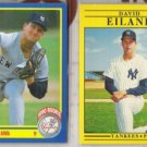 DAVE EILAND (2) Cards:  1990 Score RC + 1991 Fleer  NYY