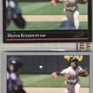DENNIS ECKERSLEY 1992 Leaf Black GOLD Insert w/ sister.  A's