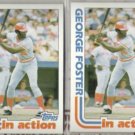 GEORGE FOSTER (2) 1982 Topps In Action #701.  REDS