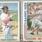 KEN GRIFFEY (2) 1982 Topps #620 + #621 IA.  REDS