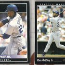 KEN GRIFFEY Jr. 1992 + 1993 Pinnacle.  MARINERS