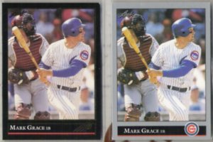 MARK GRACE 1992 Leaf Black GOLD Insert w/ sister.  CUBS