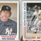 GOOSE GOSSAGE (2) 1982 Topps #770 + #771 IA.  YANKEES
