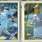 BO JACKSON 1988 + 1989 Topps.  ROYALS
