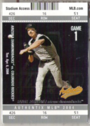 RANDY JOHNSON 2004 Fleer Authentix #41.  DIAMONDBACKS