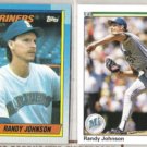 RANDY JOHNSON 1990 Topps #431 + Upper Deck #563.  MARINERS