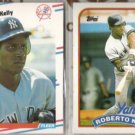 ROBERTO KELLY 1988 Fleer #212 + 1989 Topps #691.  YANKEES