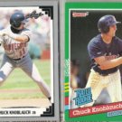CHUCK KNOBLAUCH 1991 Leaf #396 + Donruss Rated Rookie #421.